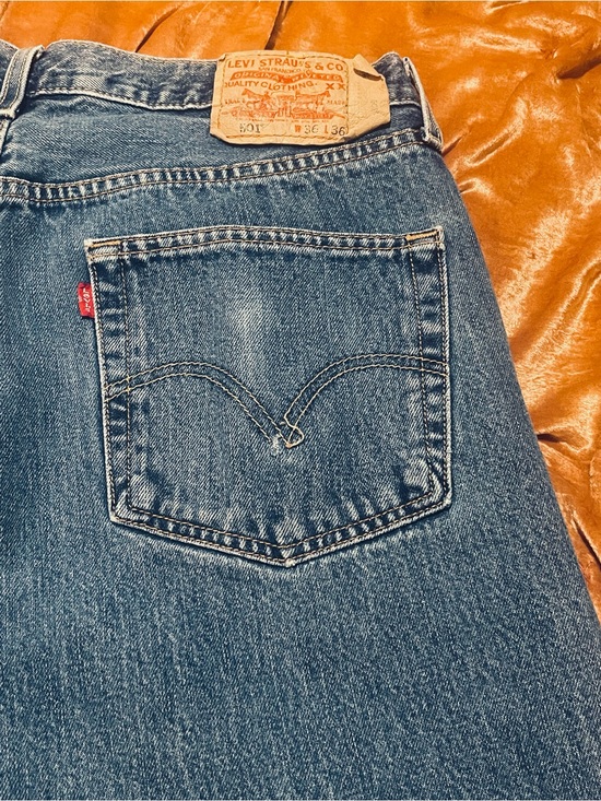 Levi's Other - Vintage 90’s Levi's 501 Medium Blue Straight-Leg Denim Button Fly Jeans 36x3
